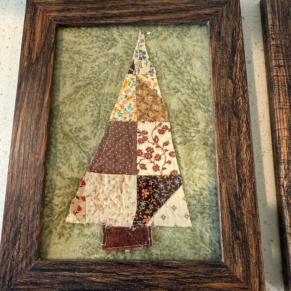 Rustic Patchwork Tree‎ Framed Art Set - Picture 2 of 11